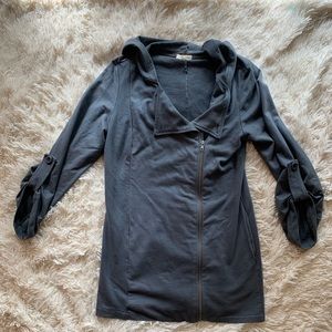 urban outfitters jacket hood zip up gray